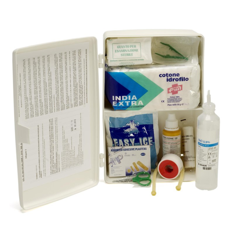 ARMADIETTO PRIMO SOCCORSO 38X23X12 1P  IN PLASTICA FINO A 2 PERS DM388 CAT.C A2