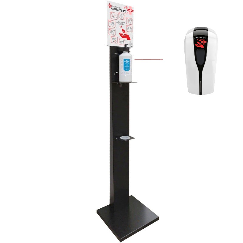 SOLO PIANTANA IN ACCIAIO PER GEL IGENIZ. CON PORTA GEL O DISPENSER AUTOM. O MAN.