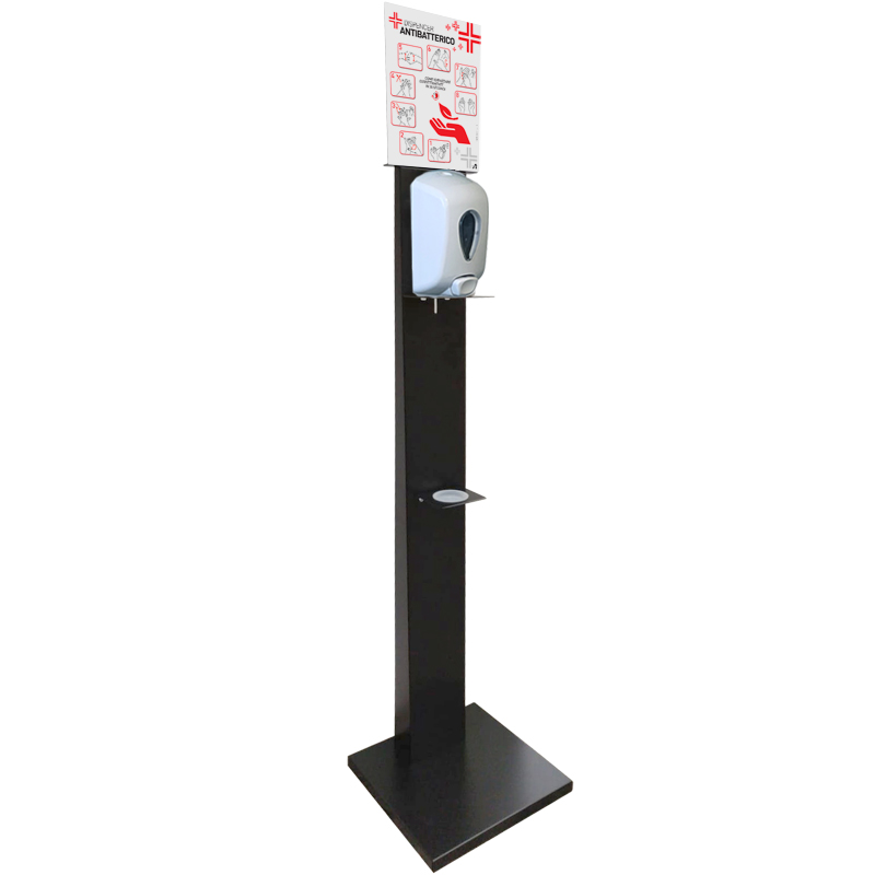 SOLO PIANTANA IN ACCIAIO PER GEL IGENIZ. CON PORTA GEL O DISPENSER AUTOM. O MAN.