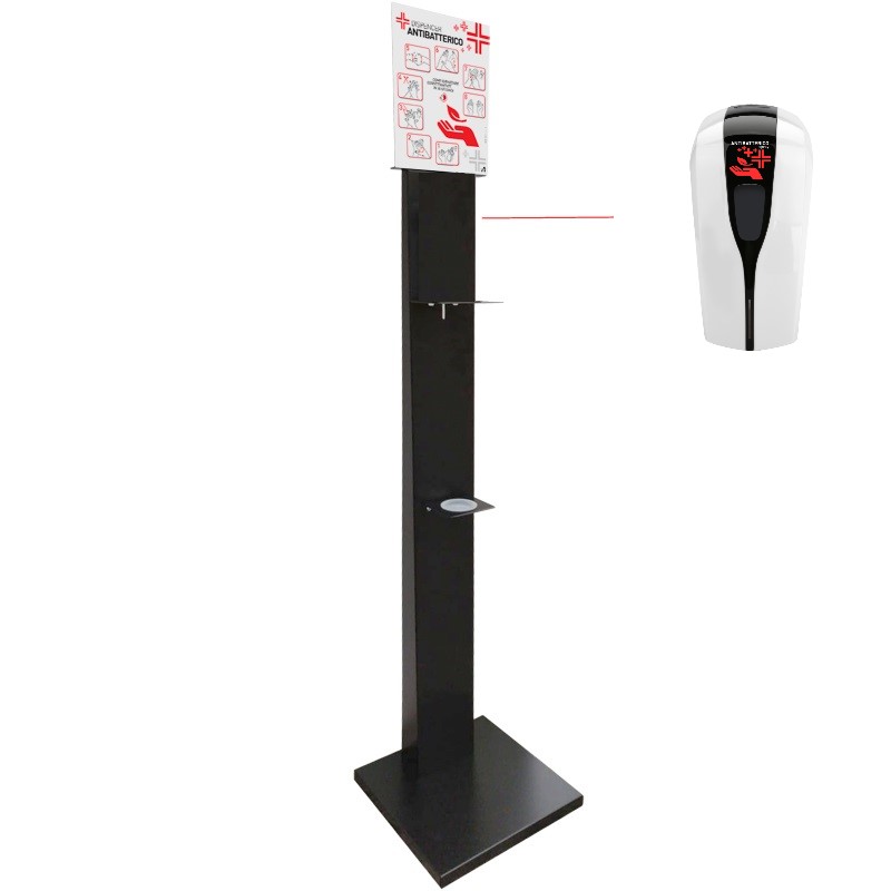 SOLO PIANTANA IN ACCIAIO PER GEL IGENIZ. CON PORTA GEL O DISPENSER AUTOM. O MAN.