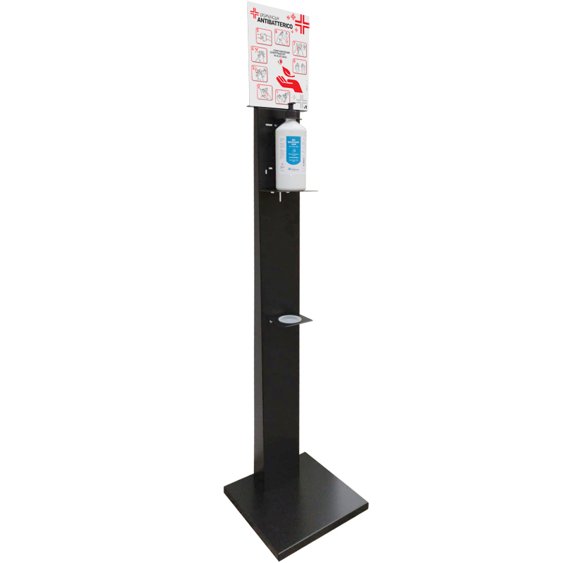 SOLO PIANTANA IN ACCIAIO PER GEL IGENIZ. CON PORTA GEL O DISPENSER AUTOM. O MAN.