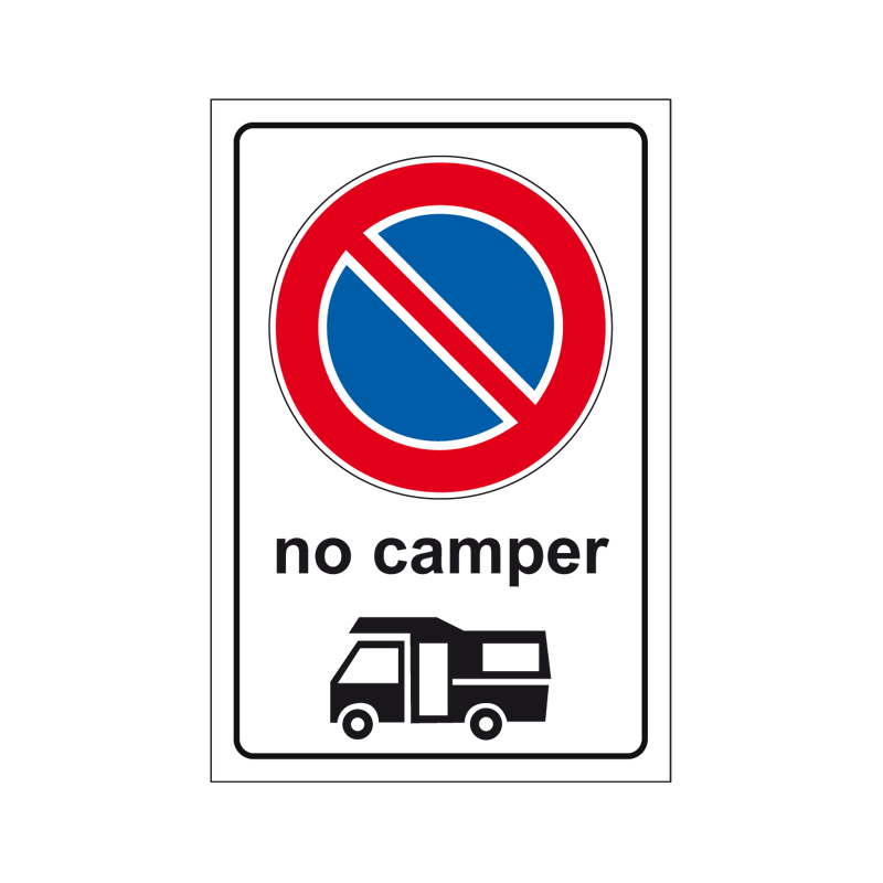 NO CAMPER CARTELLO SCATOLATO 250X450 PROP. PRIVATA