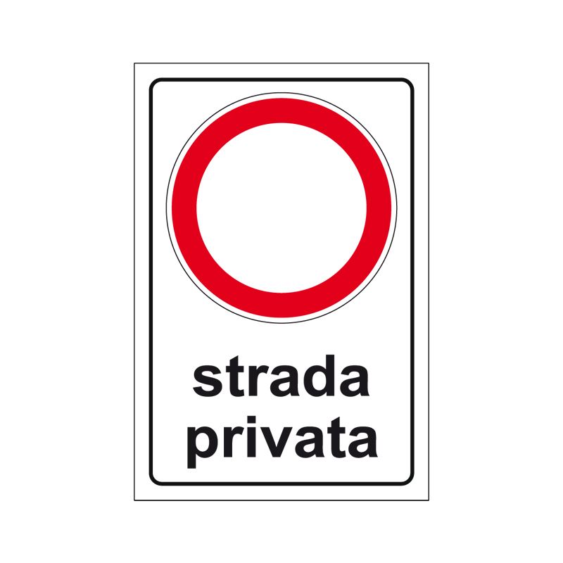 STRADA PRIVATA CARTELLO SCATOLATO 250X450 PROP. PRIVATA