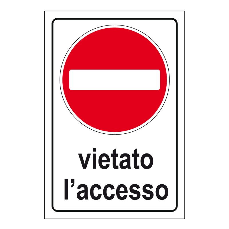 VIETATO L'ACCESSO CARTELLO ALLUMINIO 400X600 PROP. PRIVATA