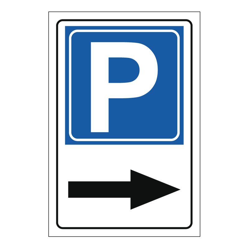 PARCHEGGIO FRECCIA A DX CARTELLO ALLUMINIO 400X600 PROP. PRIVATA