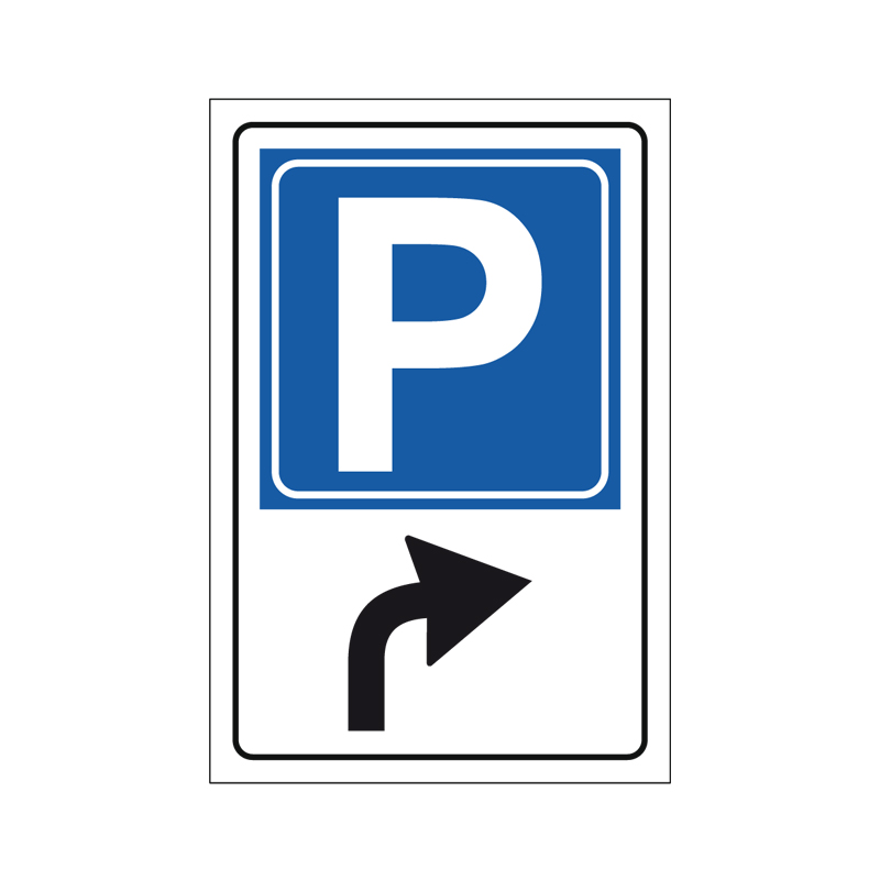 PARCHEGGIO SVOLTA A DX CARTELLO ALLUMINIO 250X450 PROP. PRIVATA