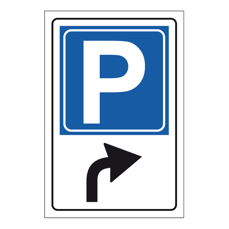 PARCHEGGIO SVOLTA A DX CARTELLO ALLUMINIO 400X600 PROP. PRIVATA