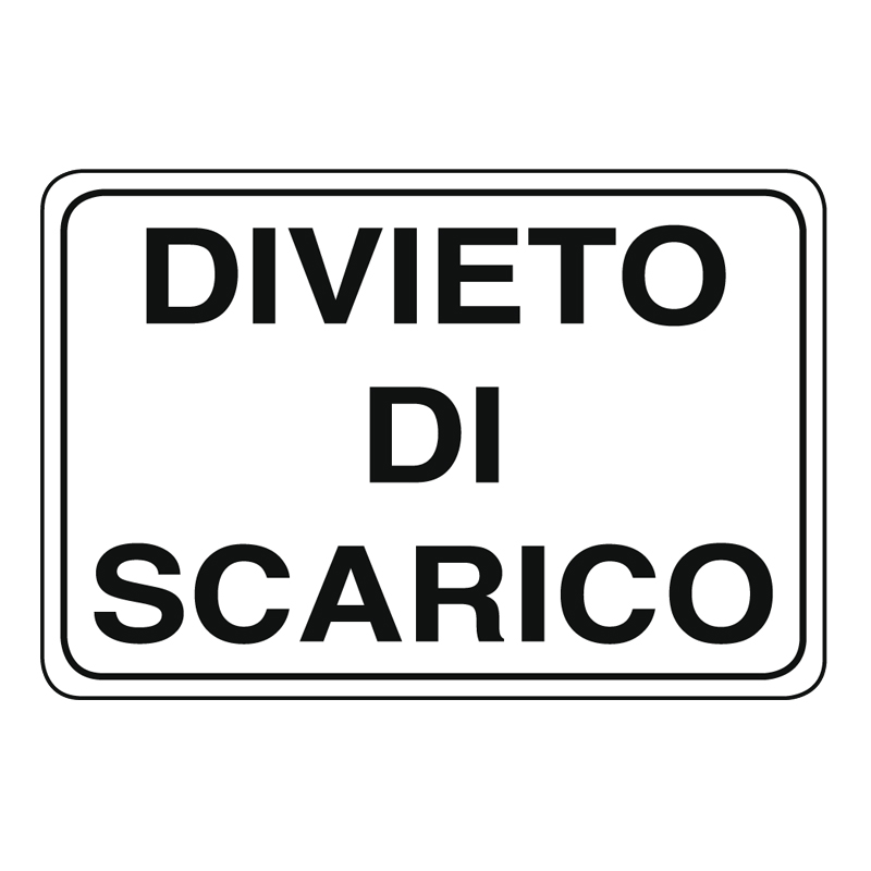 DIVIETO DI SCARICO CARTELLO ALLUMINIO 400X600 PROP. PRIVATA