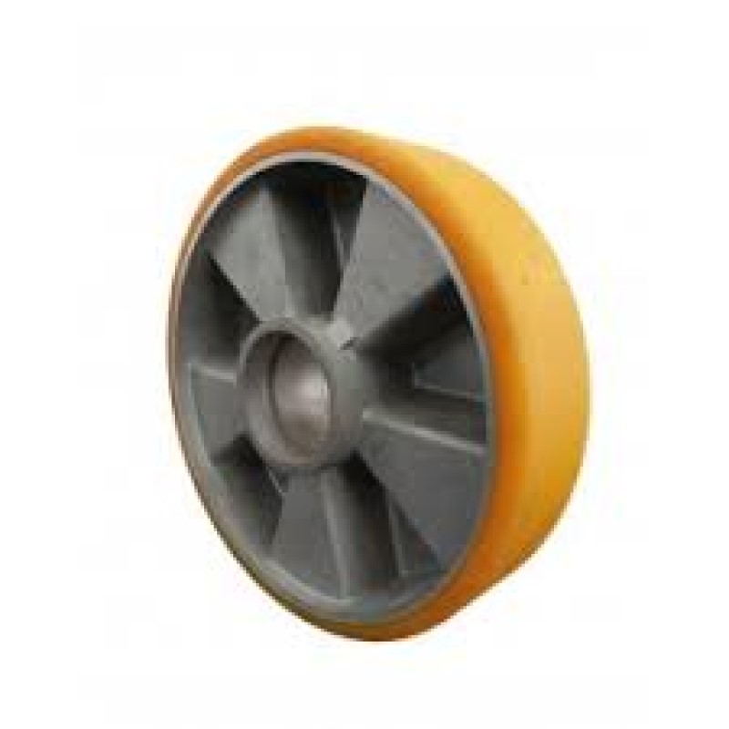RUOTA IN ALLUMINIO E POLIURETANO  D.100X30 MOZZO SENZA CUSCINETTI