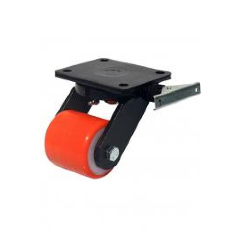 RULLO NYLON POLIURETANO D.82X80 SUPPORTO GIREVOLE CON  BLOCCAGGIO DIREZIONALE