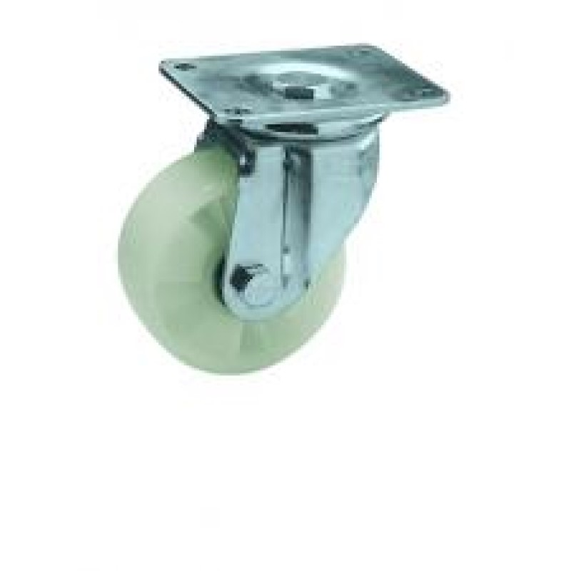 RUOTA NYLON D. 200 SU CUSCINETTI A SFERA SUPPORTO GIREVOLE SERIE PESANTISSIMA