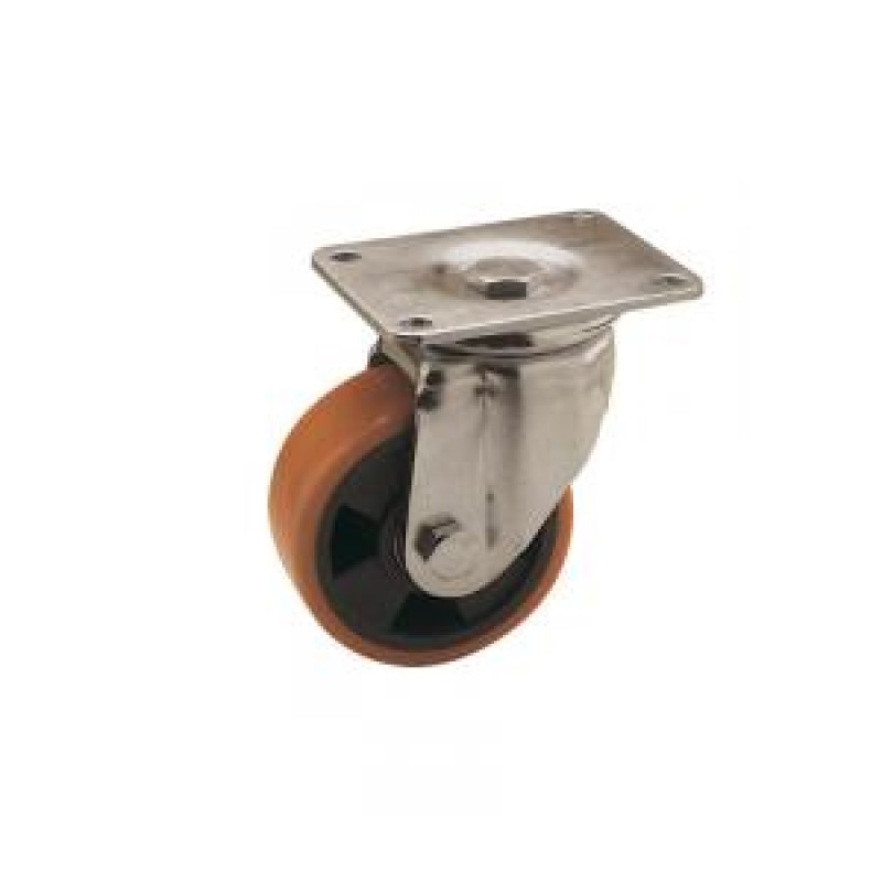 RUOTA NYLON POLIURETANO D. 125 CUSCINETT SUPPORTO GIREVOLE SERIE PESANTISSIMA