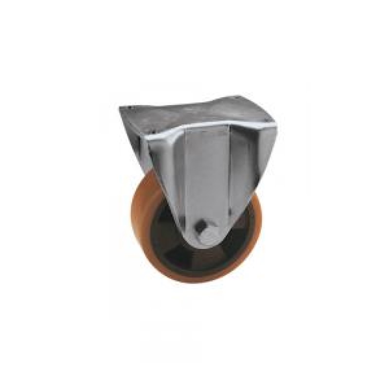 RUOTA NYLON POLIURETANO D.200 CUSCINETTI SUPPORTO PIASTRA FISSA SERIE PESANTISSIM