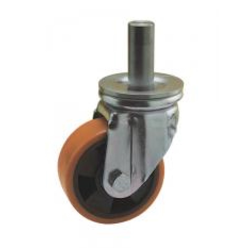 RUOTA NYLON POLIURETANO D.125 CUSCINETTI SUPPORTO PERNO LISCIO 27X60