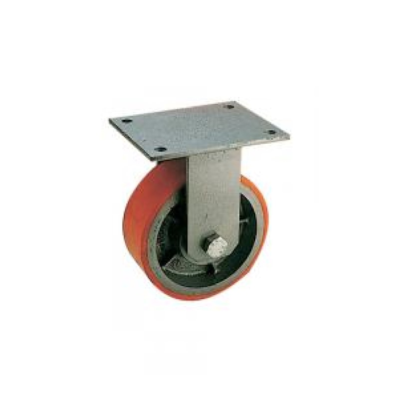 RUOTA GHISA POLIURETANO D.500X100 SUPPORTO FISSO SERIE EXTRAPESANTE