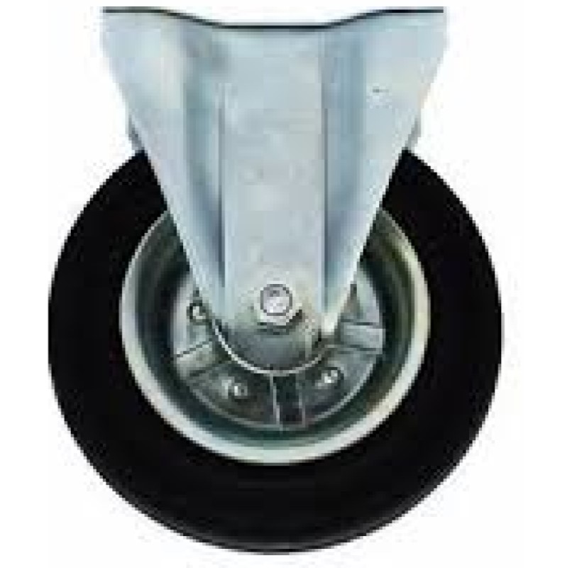 SUPPORTO FISSO SERIE LEGGERA RUOTA D.140 GOMMA NERA SU RULLI