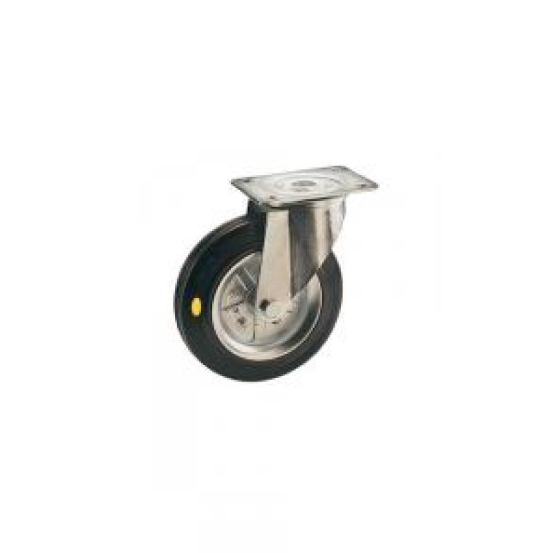 RUOTA IN GOMMA ANTISTATICA D.250 SU RULLI SUPPORTO GIREVOLE SERIE MEDIA