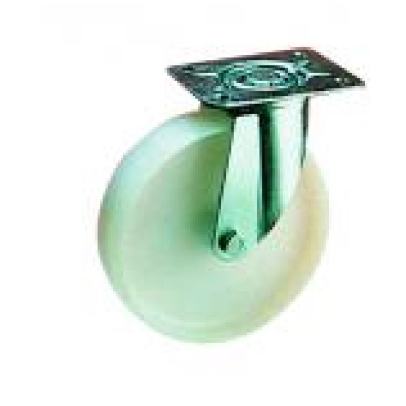 SUPPORTO GIREVOLE SERIE MEDIA RUOTA D.200 NYLON BIANCO