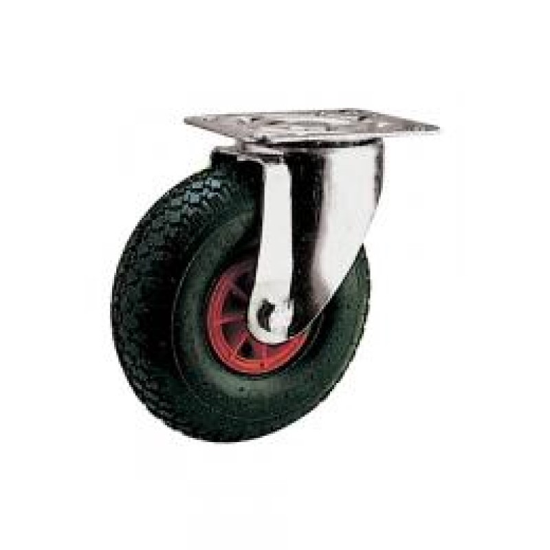 SUPPORTO GIREVOLE RUOTA DIAMETRO 260 PNEUMATICA NUCLEO TERMOPLASTICO A RULLI