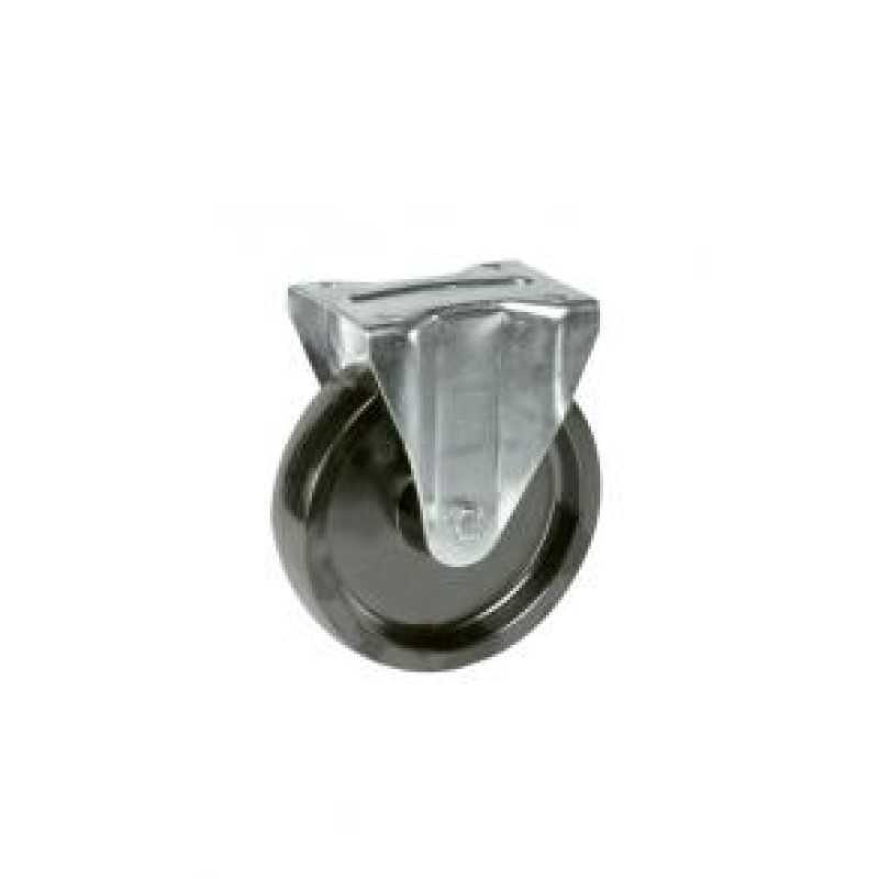 SUPPORTO FISSO RUOTA D. 80 NERA IN  RESINA FENOLICA PER ALTE TEMPERATURE