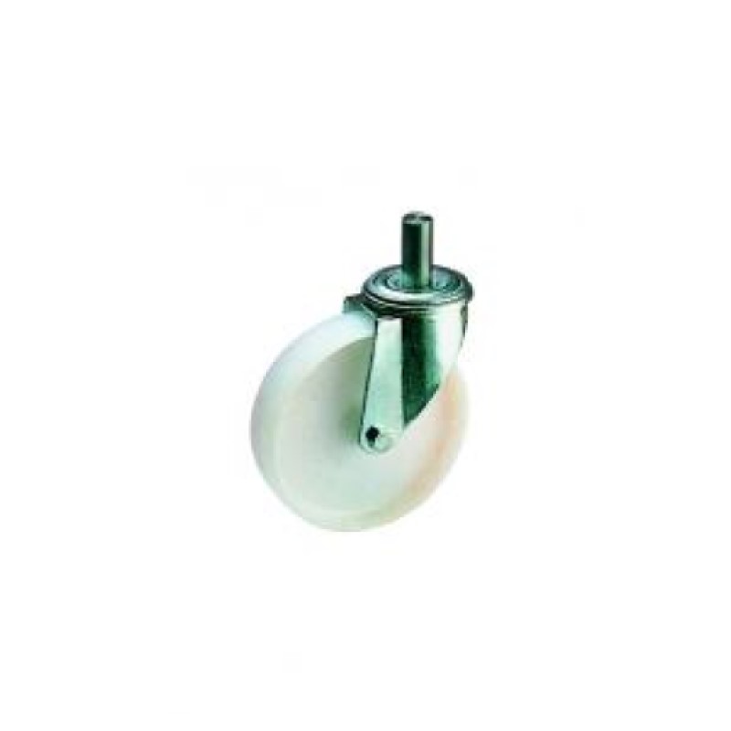 RUOTA NYLON BIANCO DIAMETRO 80 SUPPORTO PERNO LISCIO 27X60