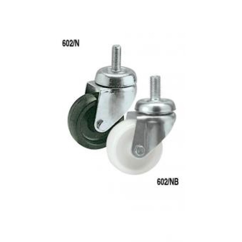 SUPPORTO GIREVOLE A PERNO FILETTATO M10 PESANTE RUOTA TERMOPLASTICO NERA  D. 50