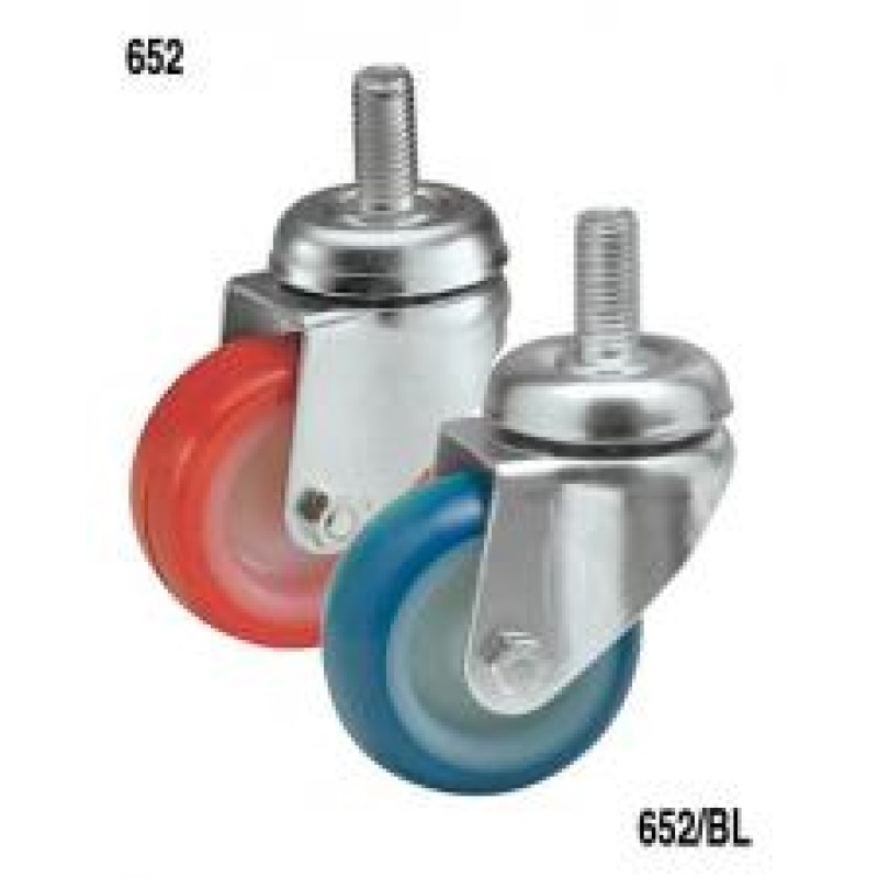RUOTA NYLON POLIURETANO DIAMETRO 40 SUPPORTO GIREVOLE A PERNO FILETTATO M 10