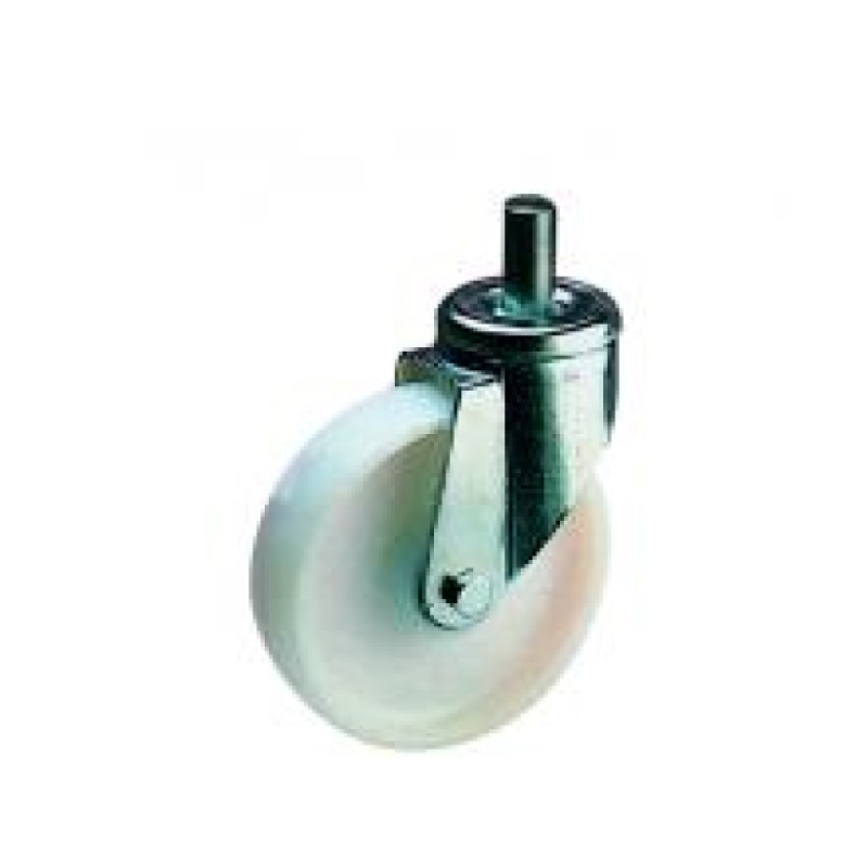 RUOTA NYLON DIAMETRO 100 SU RULLI SUPPORTO PESANTE PERNO FILETTATO M14