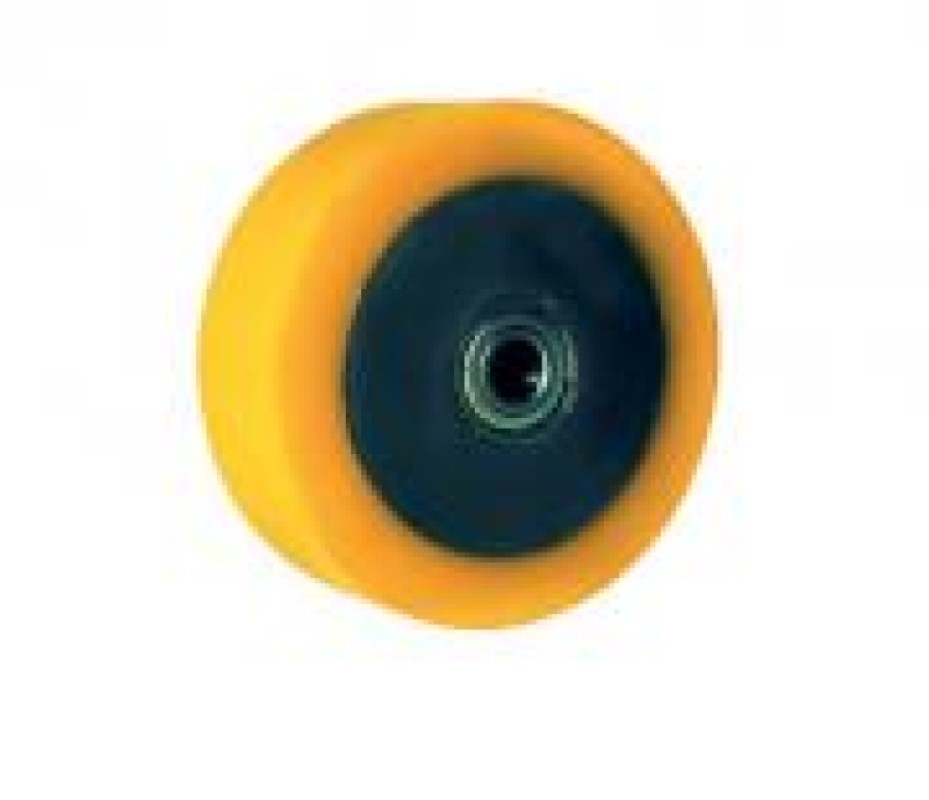 RUOTA NYLON E POLIURETANO SERIE PESANTE MOZZO SU CUSCINETTA A SFERA D.200