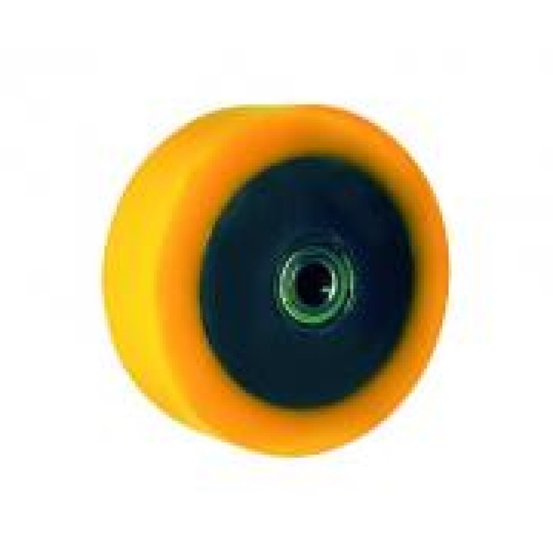 RUOTA NYLON E POLIURETANO SERIE PESANTE MOZZO SU CUSCINETTI A SFERA INOX D.200