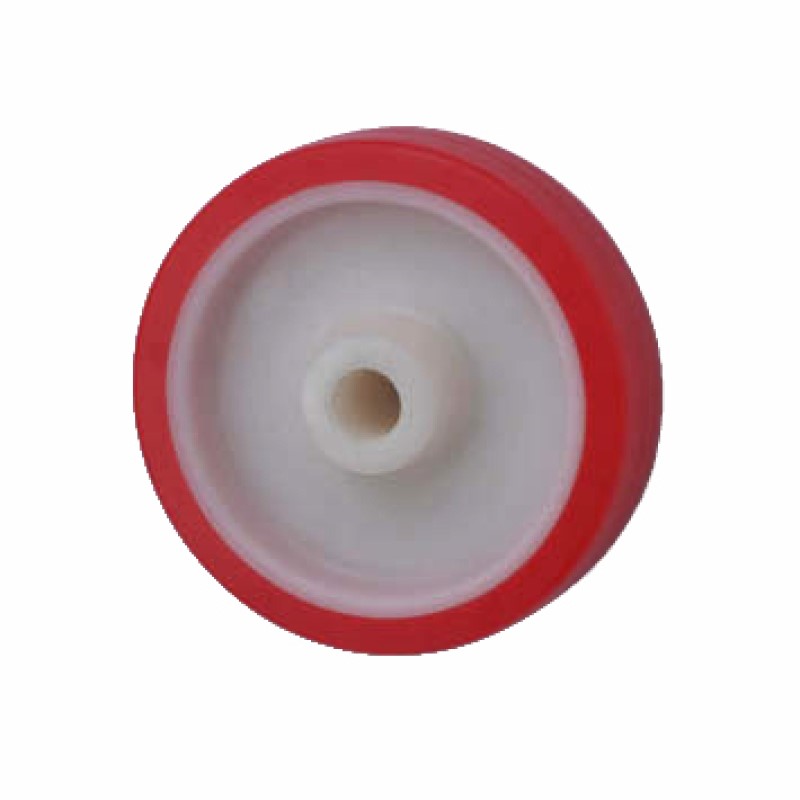 RUOTA IN NYLON E POLIURETANO  MOZZO SU BOCCOLA D.125