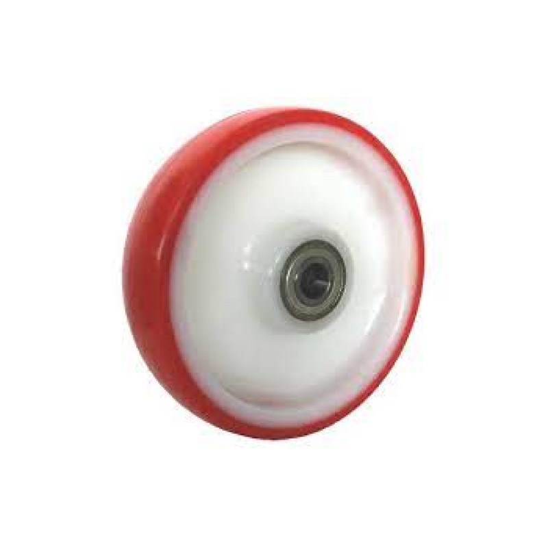 RUOTA IN NYLON E POLIURETANO MOZZO SU CUSCINETTI A SFERA DIAMETRO 100