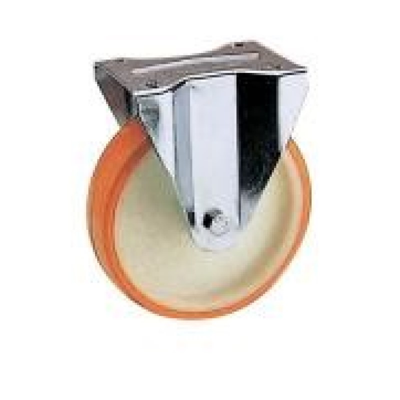 RUOTA NYLON POLIURETANO CUSCINETTI D.80 SUPPORTO A PIASTRA FISSA SERIE MEDIA