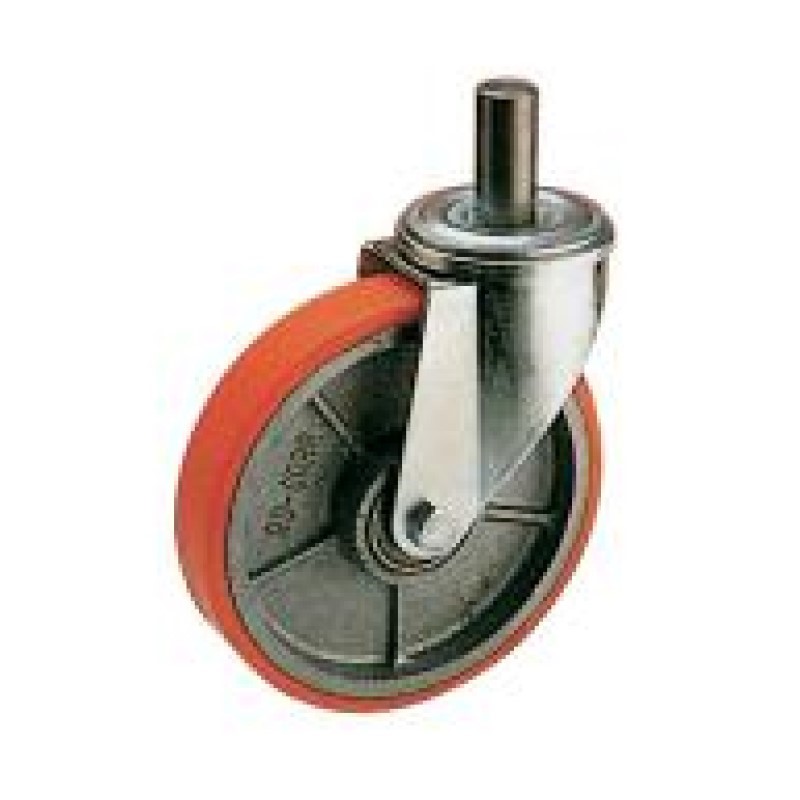 RUOTA DIAMETRO 160X40 GHISA POLIURETANO SUPPORTO A PERNO FILETTATO M12