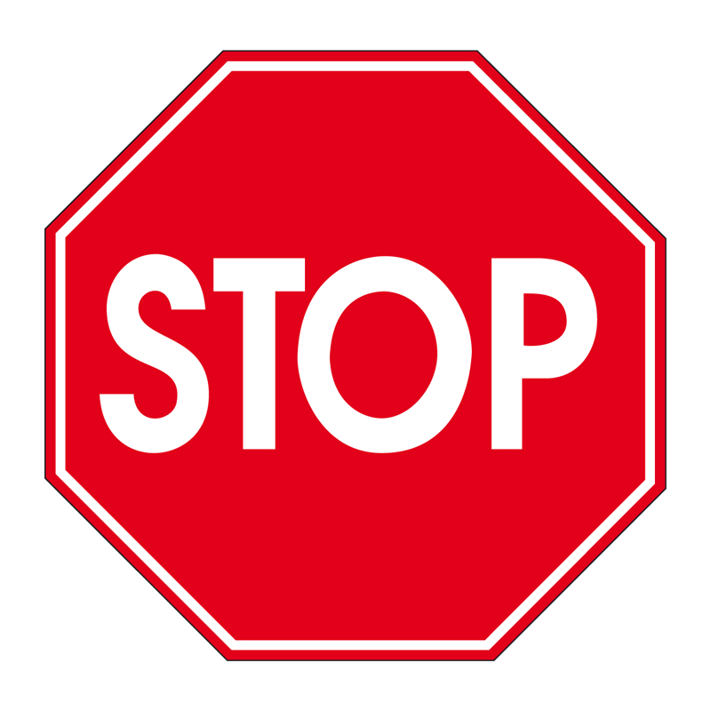 STOP ADESIVO OTTAGONALE ROSSO 25X25 CM