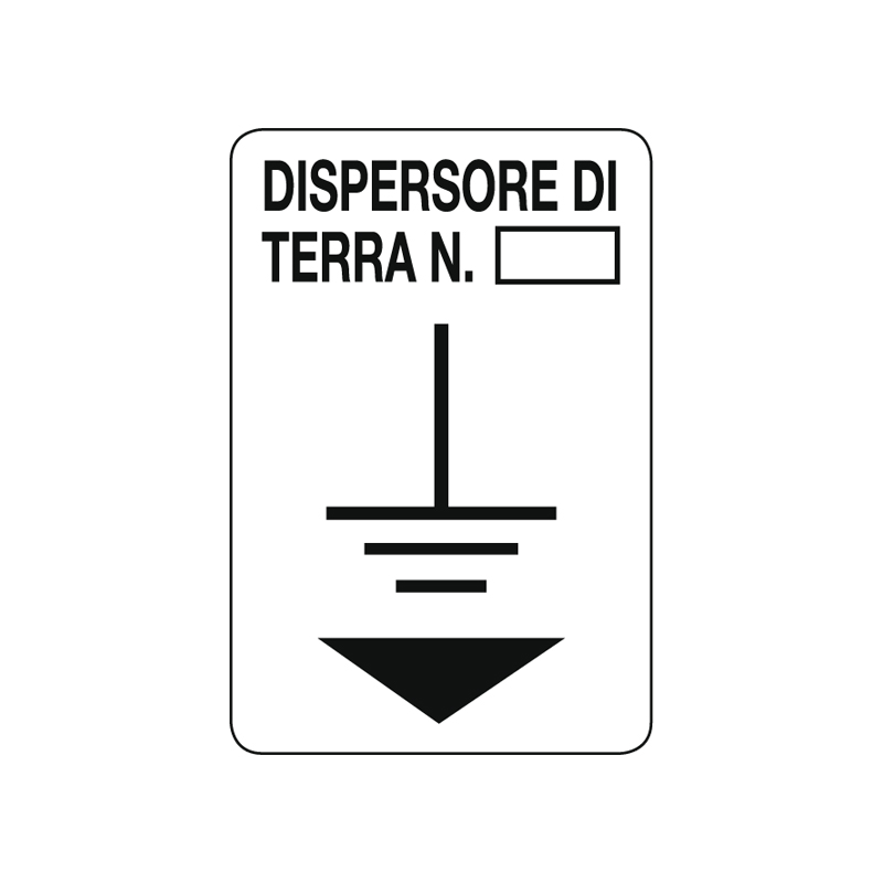 DISPERSORE DI TERRA N. CARTELLO ALLUMINIO 200X300 VARI
