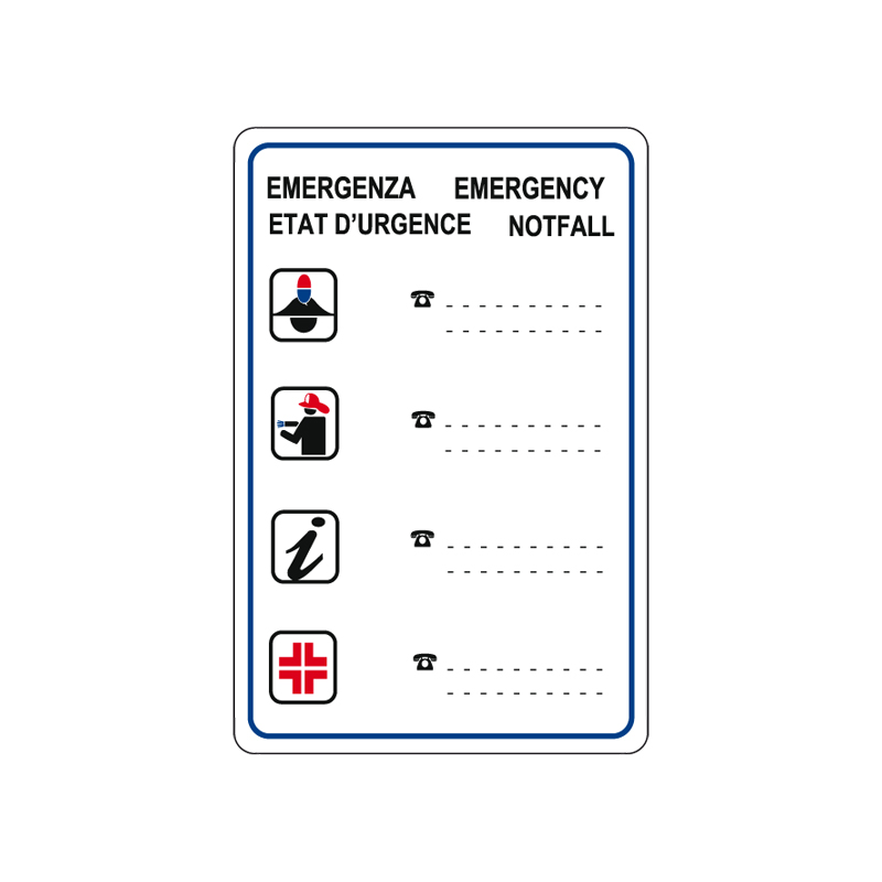 EMERGENZA CARTELLO ADESIVO 200X300 VARI