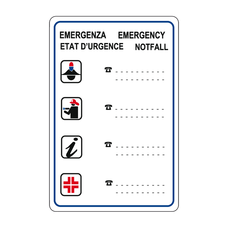 EMERGENZA CARTELLO ALLUMINIO 330X500 VARI